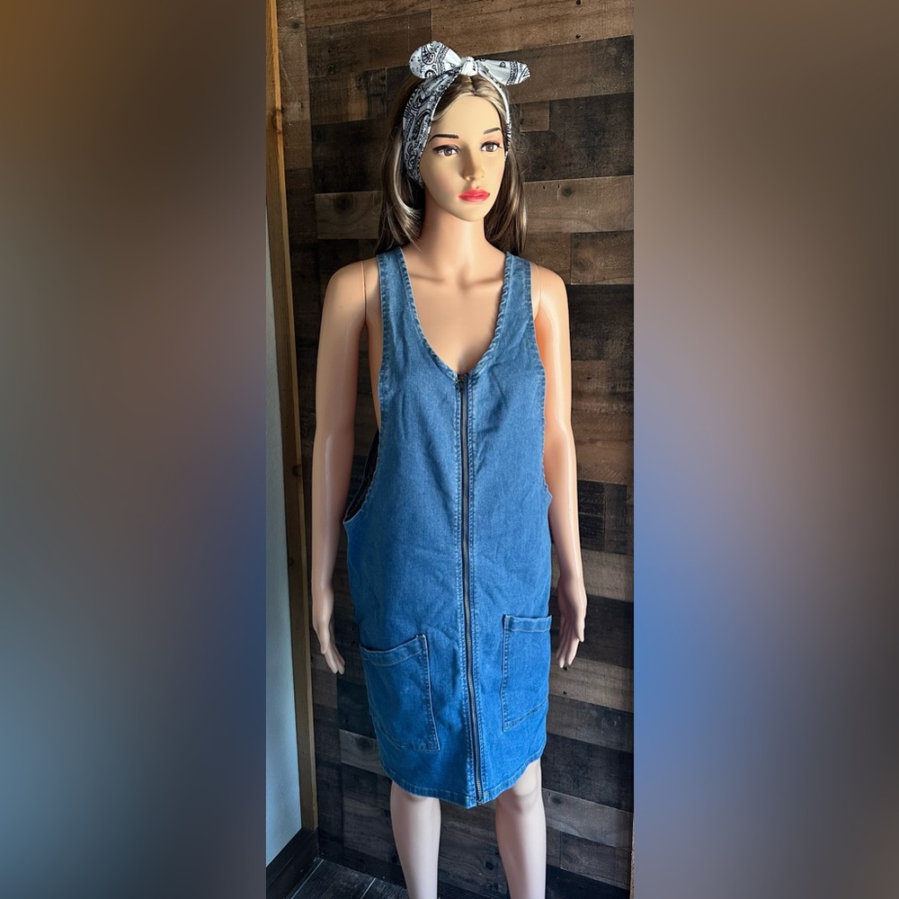 Blue Denim Sleeveless Dress
